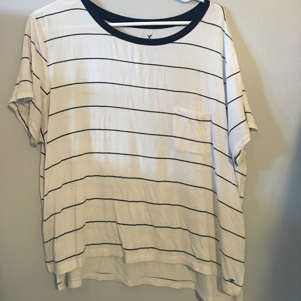 Short Sleeve Striped American Eagle Tee