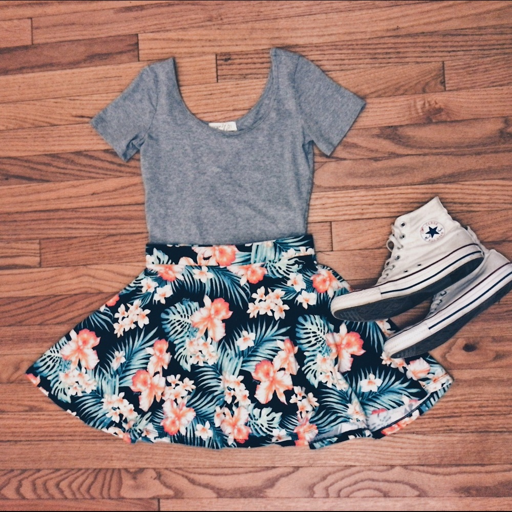 Hawaiian print skater skirt from PINK