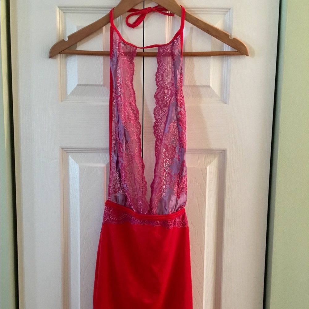 Purple and red nighty lace on top size large