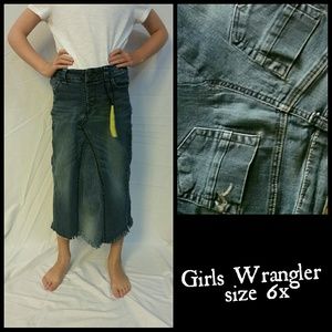 Girls Wrangler long jean skirt. Size 6x. Modest.