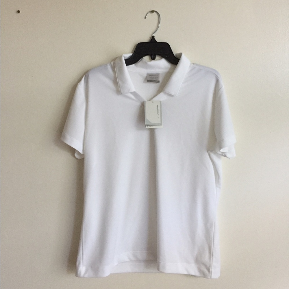 NWT Nike Golf Polo white women sz L feet m