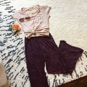 Magenta/Dark Purple Flare Pants