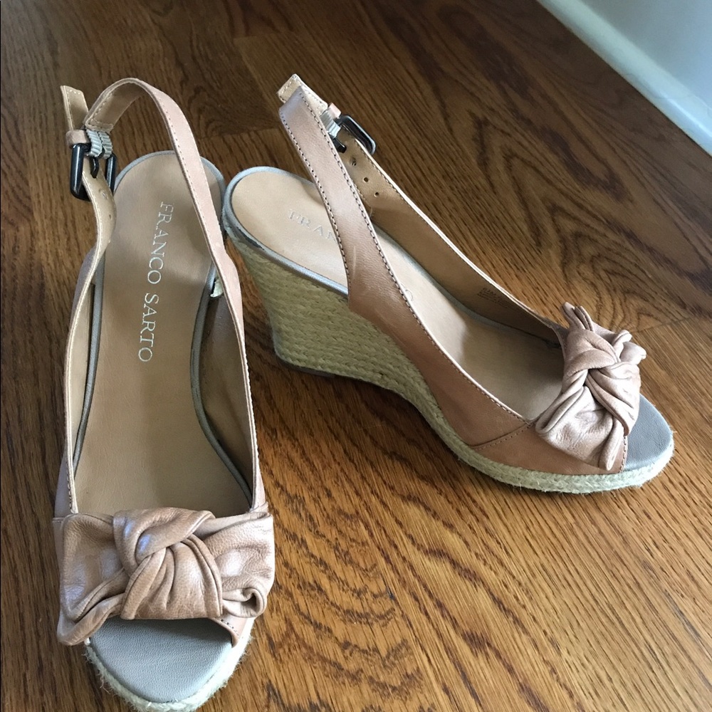 Beige wedges