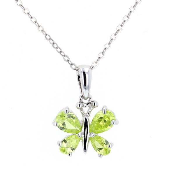 Jewelry - Butterfly Pendant Silver and Color Stone Butterfly