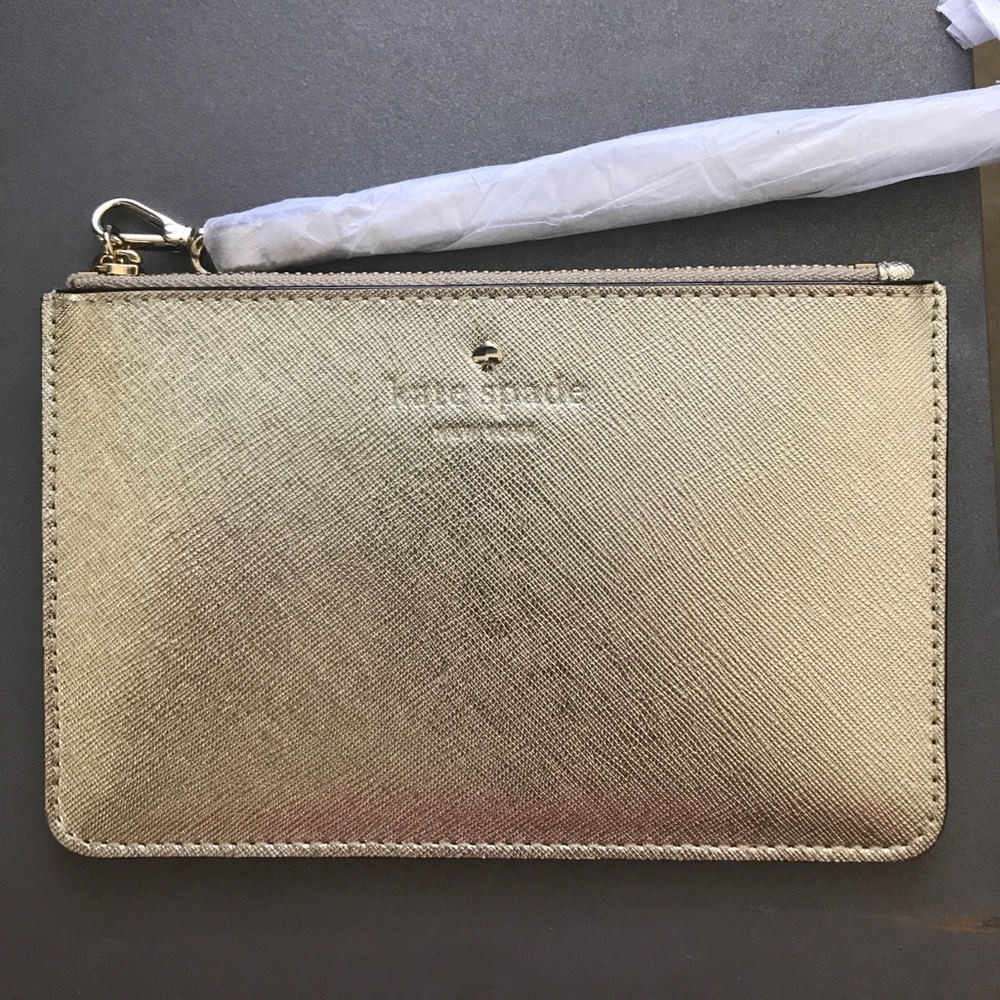 Gold Kate Spade wristlet