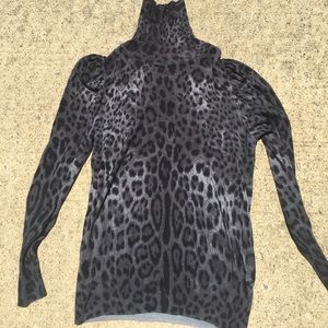 Cheetah print turtle neck