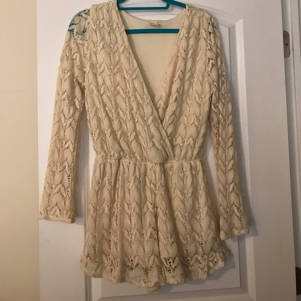 long sleeve crochet romper
