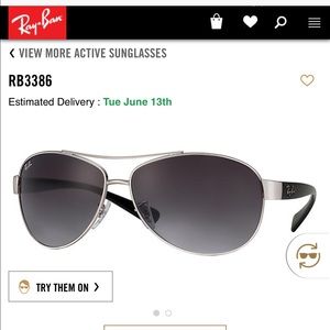 Ray Ban NEW aviator style sunglasses RB3386
