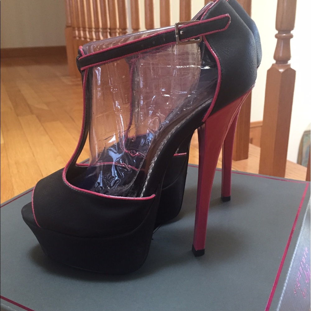 High heeled shoes