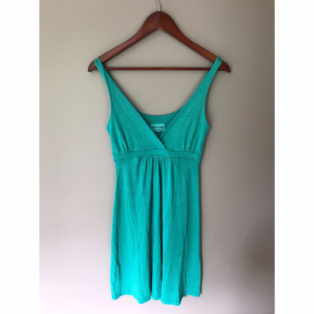 *Michael Stars* green deep v crossover dress