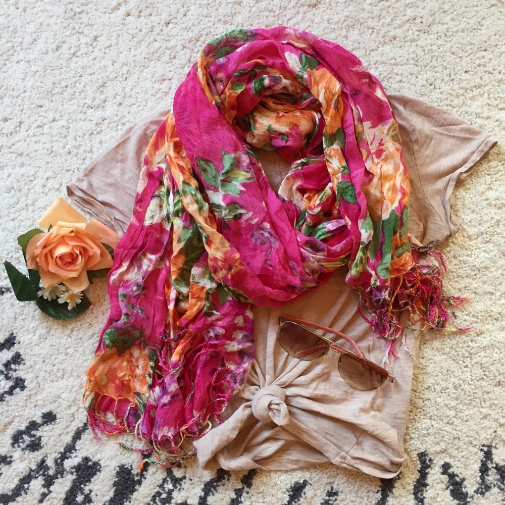 Floral Patterned Scarf