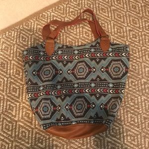 Aztec print tote bag