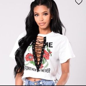 White Graphic Crop Top