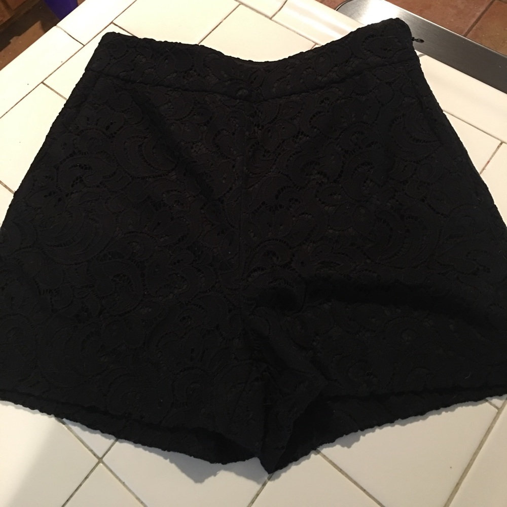 Express black lace high waisted shorts. Worn once