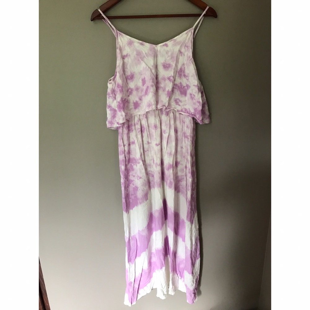 *Angie* pink and white tye dye maxi dress