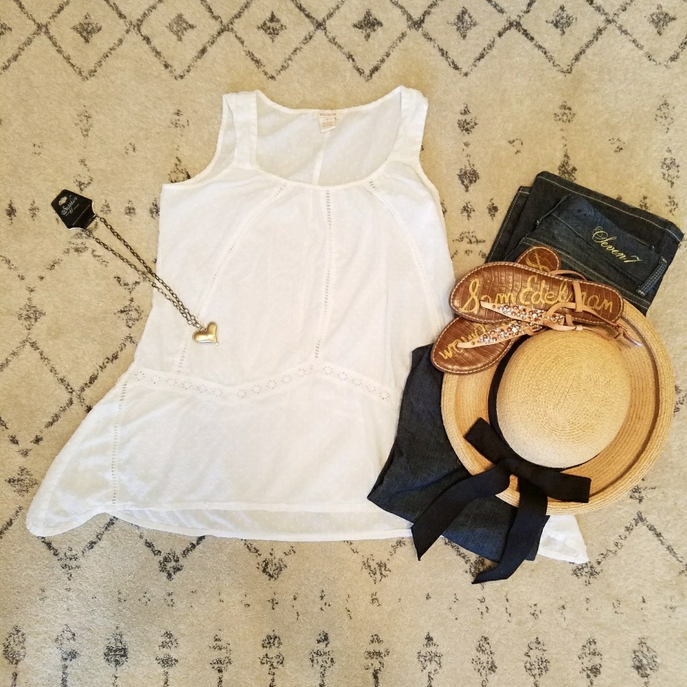 Sundance white boho sleeveless top size M