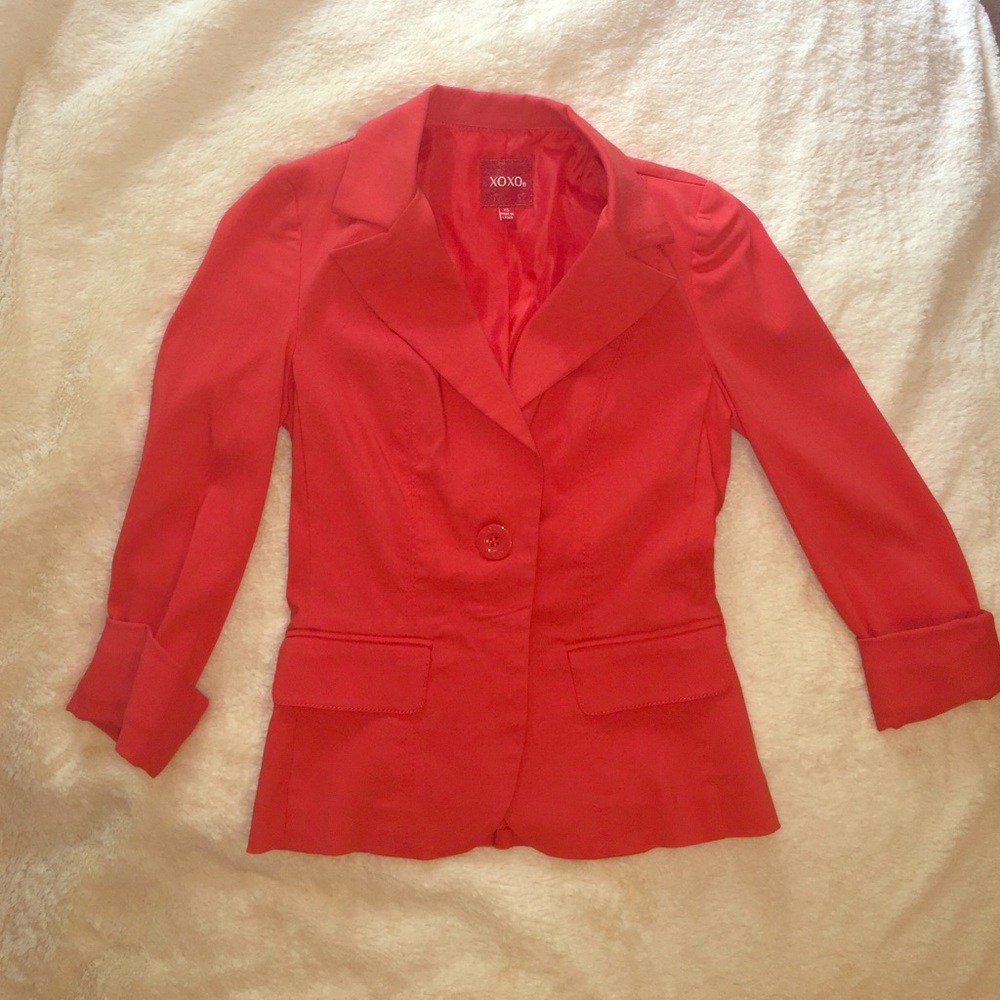 XS coral colored XOXO blazer