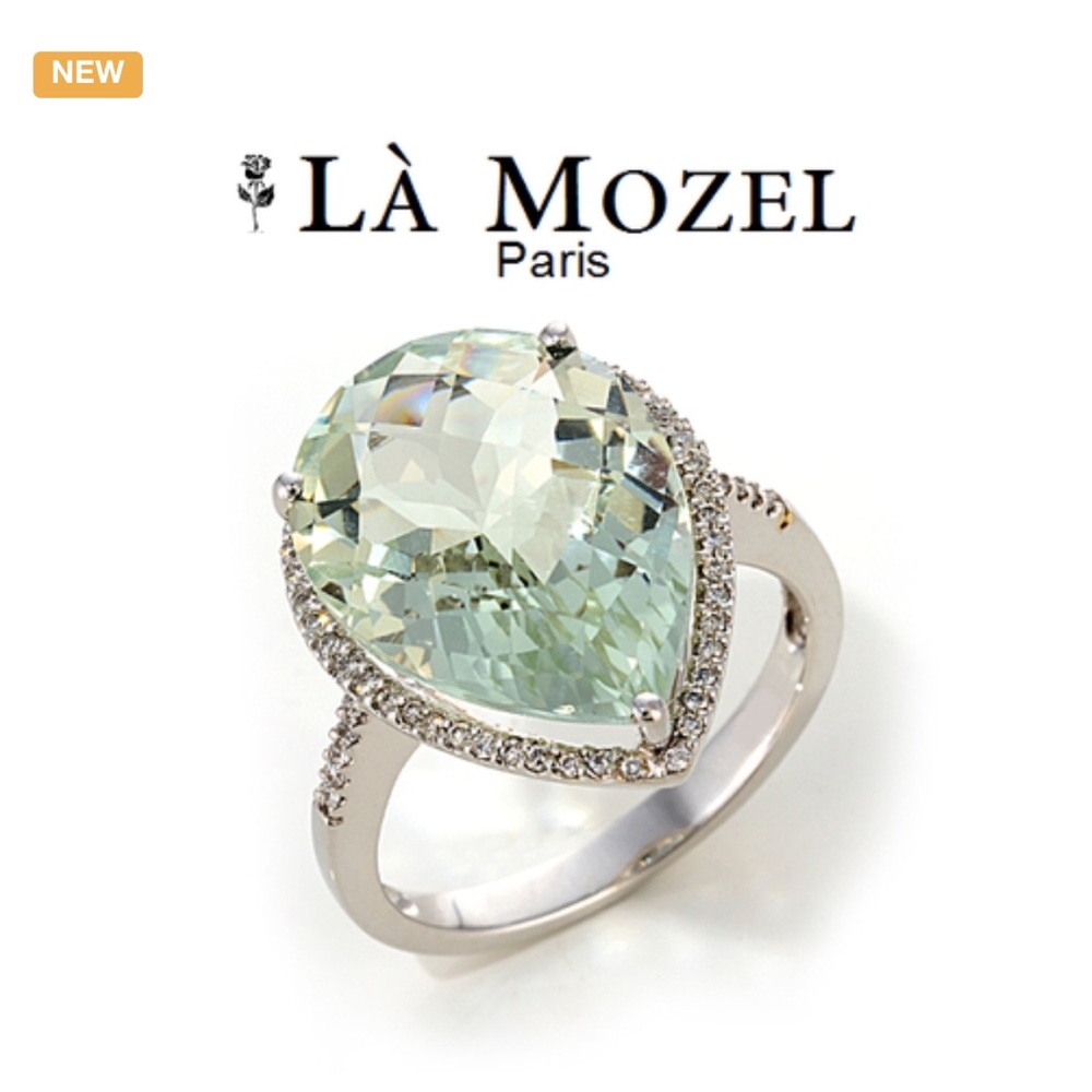 La Mozel 18k White Gold Green Ring
