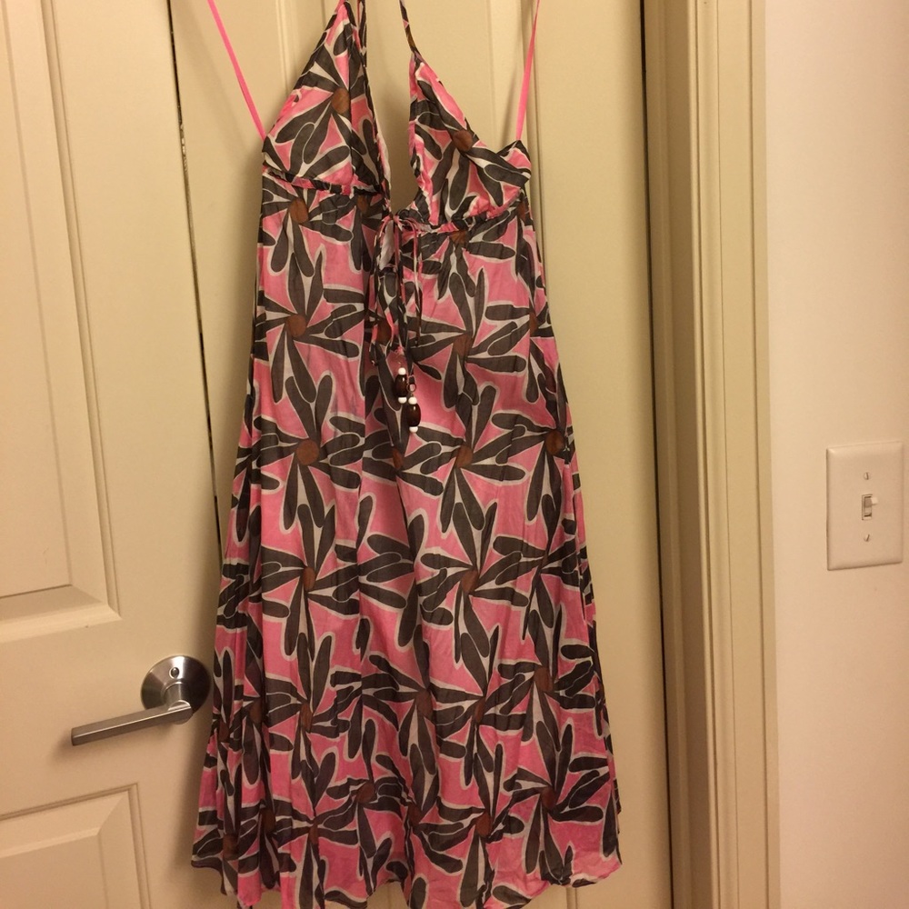 Milly Multicolor Abstract Print V-neck Maxi Dress