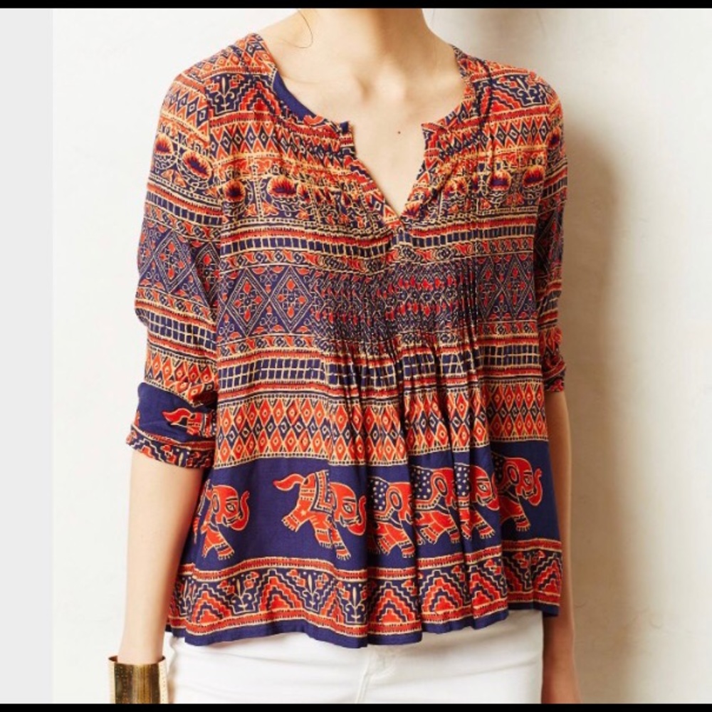 Anthropologie Vanessa Virginia Mahdea Peasant  Top