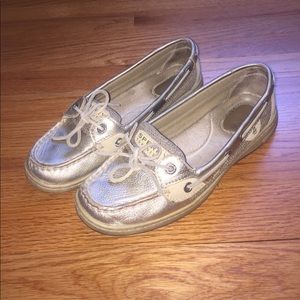 Gold Metallic Sperry Shoes