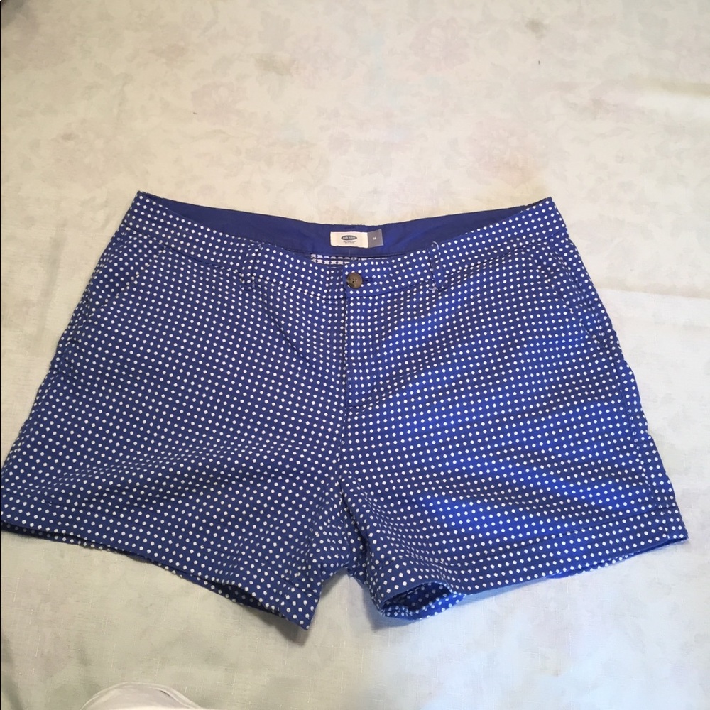 Blue & white polka dot women's shorts