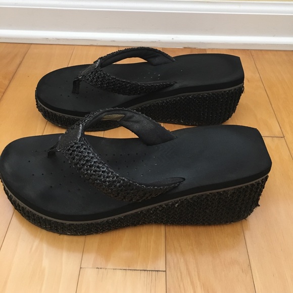 Volatile Shoes Volatile Wedge Black Sandal Flip Flop Volatile Shoes Volatile Wedge Black Sandal Flip Flop