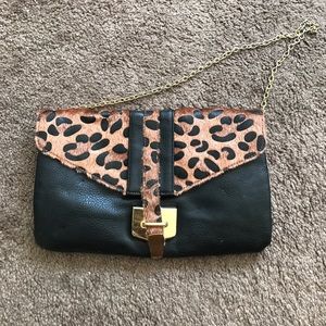 Cheetah leather clutch.
