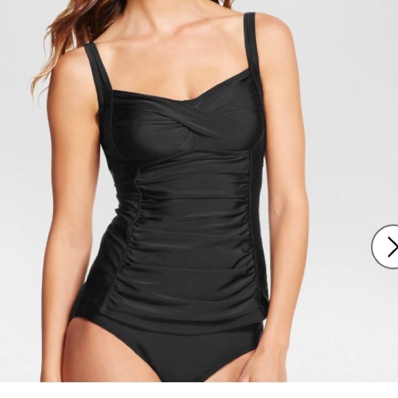 Merona Swim Targets Merona Black Tankini With Ruching Poshmark
