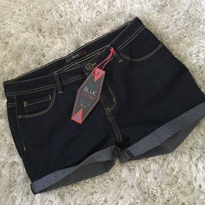 Red Blue Denim jean shorts