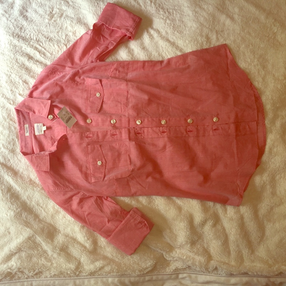 Xxs coral perfect fit J.crew button down shirt