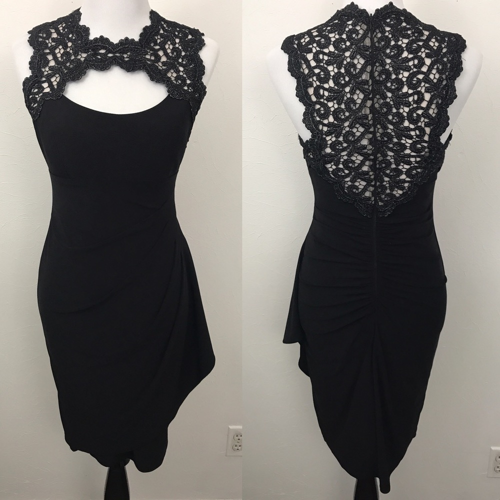 {Caché} Embroidered Cocktail Evening Dress Size 4