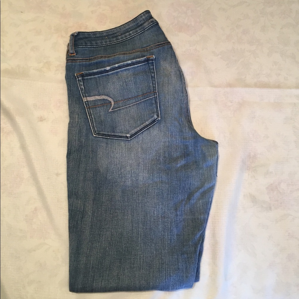 Women's AE skinny kick jeans in SHORT