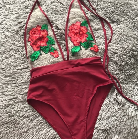 New! Embroidered Swimsuit - Picture 4 of 4