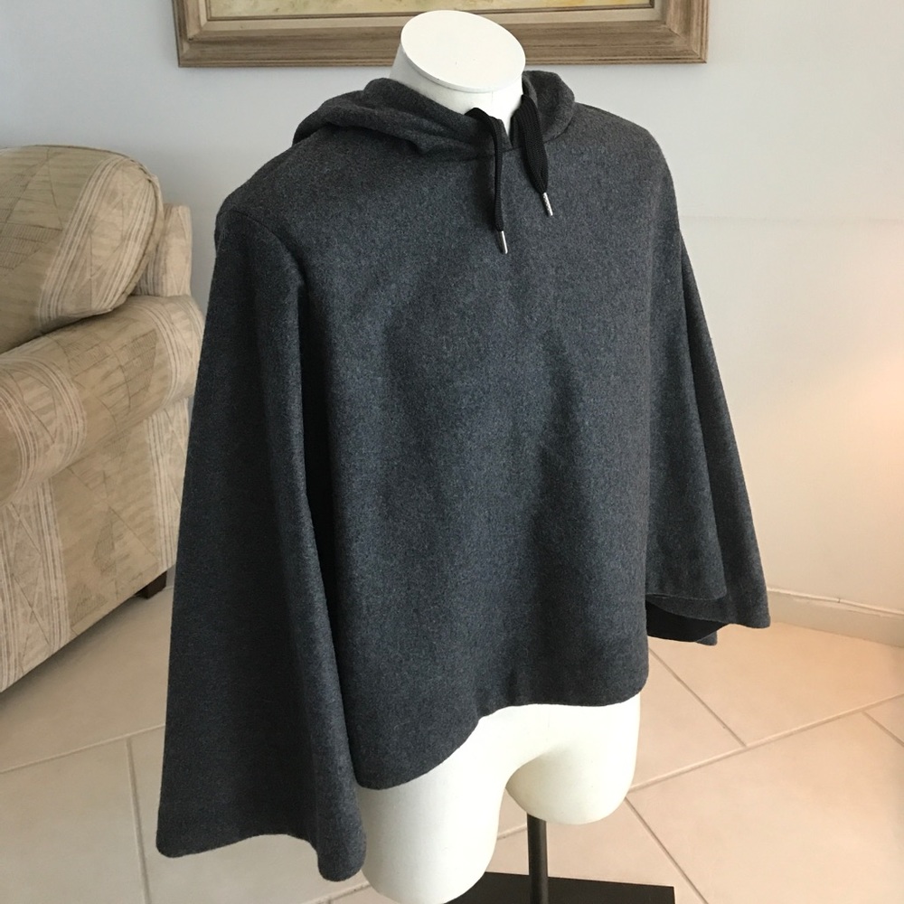 Poncho Cape wool and cotton