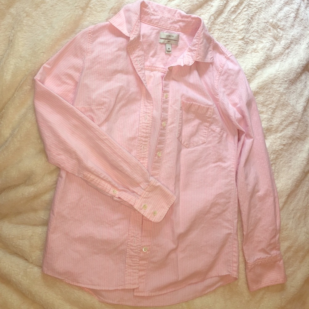 Size 00 boy fit pink striped J.crew button down