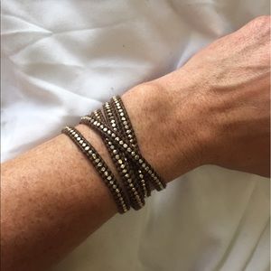 Chan Luu gold bead wrap bracelet