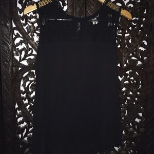 Black tank top with lace on the top