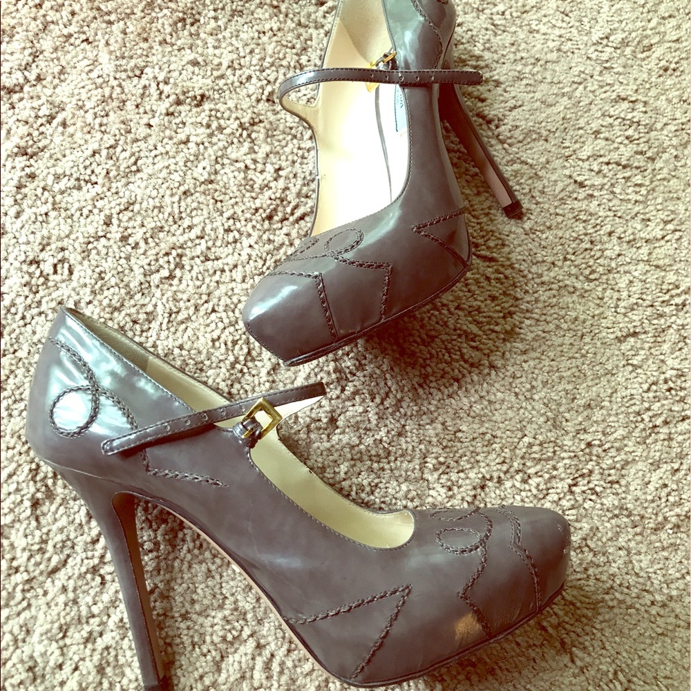 Prada leather strap heels