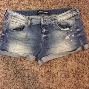 Distressed Express Jean Shorts