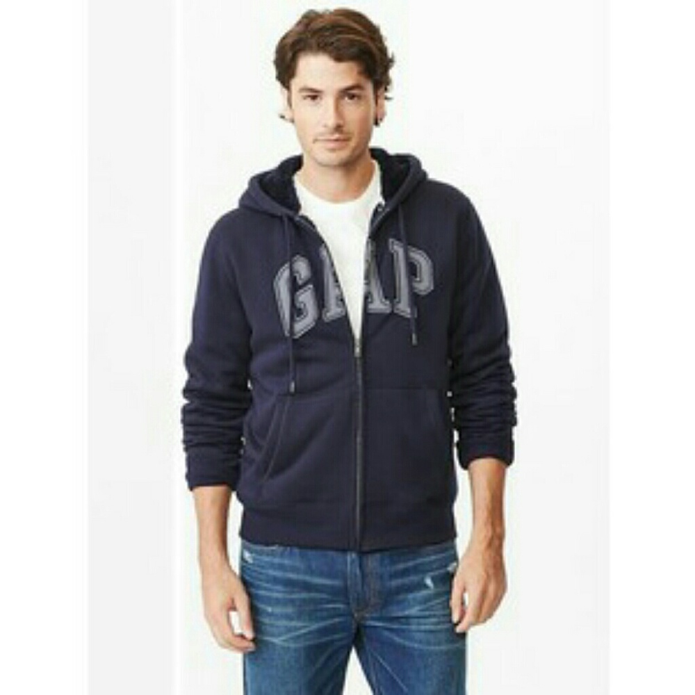 !!SOLD!! Gap Men Arch Logo Sherpa Zip Hoodie NWT - Picture 8 of 8