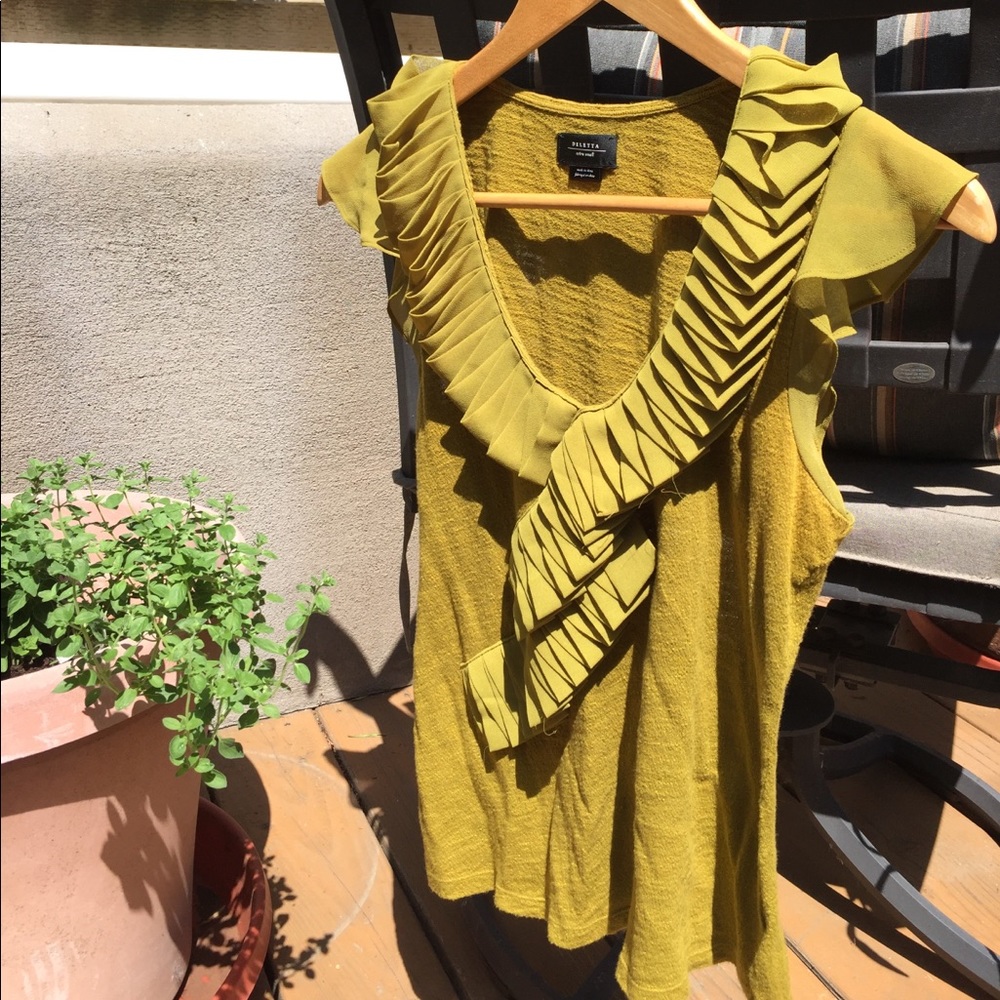 Anthropologie -Deletta ruffled collar knit shirt