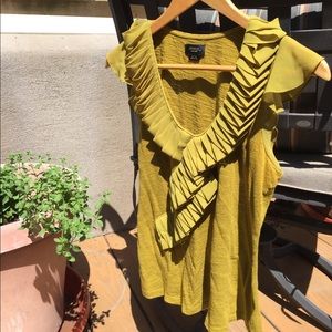 Anthropologie -Deletta ruffled collar knit shirt