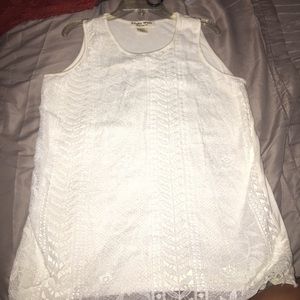 White Lace Detail Top