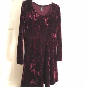 Deep burgundy velvet dress