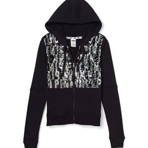 Sequin PINK full zip hoodie