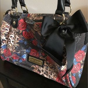 NWOT Betsy Johnson sequin speedy style bag