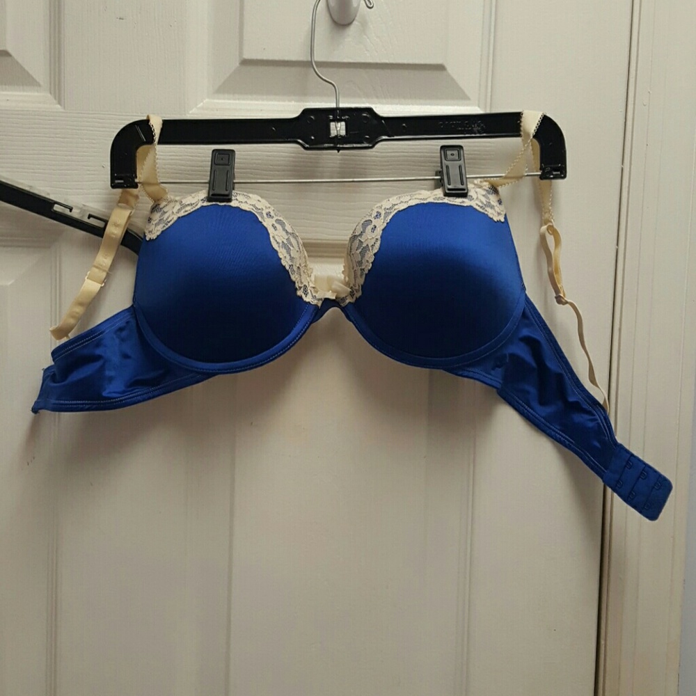 Blue lace bra