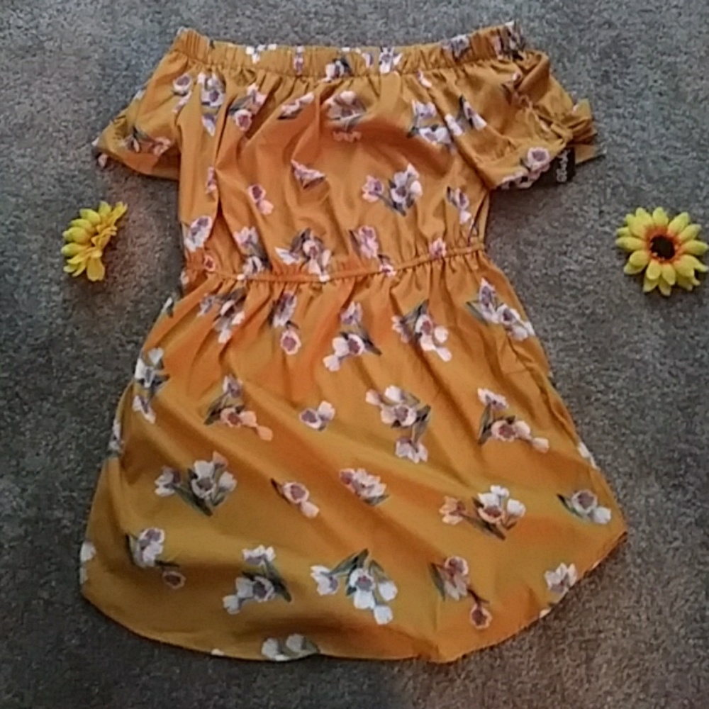 Mustard flower dress
