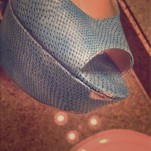 Blue Snake Skin Heels